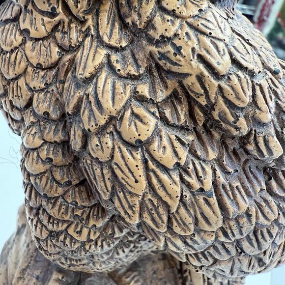 Vintage Brown Owl Heavy Resin Sculpture Statue Shelf Sitter Office Decoration - Picture 6 of 8